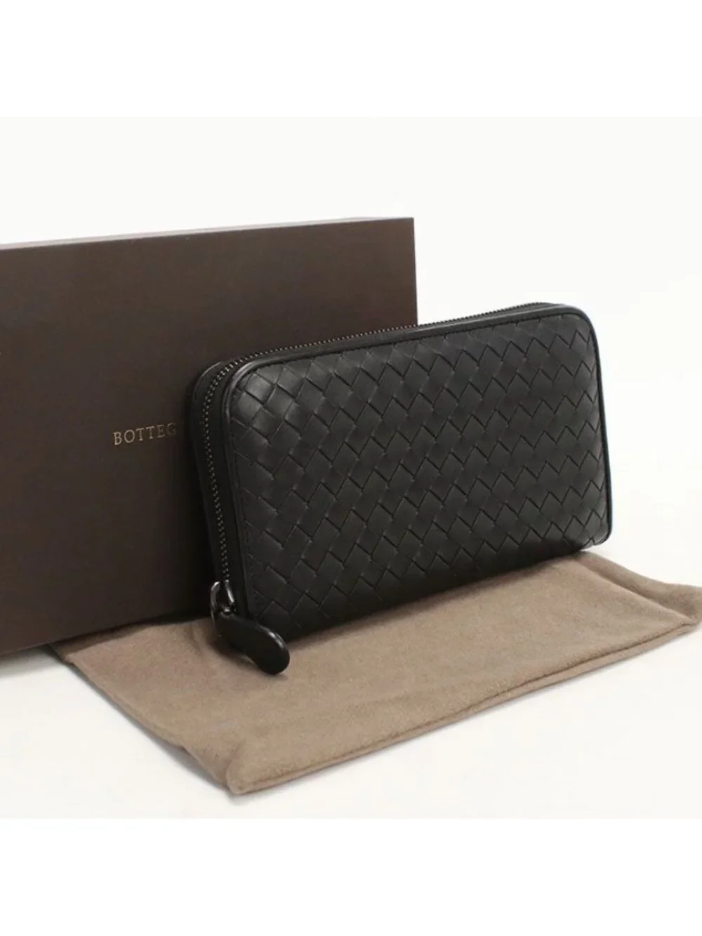 Bottega Veneta Zip Around Wallet Intrecciato Leather